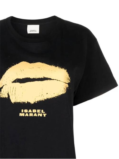 T-shirt con stampa logo Isabel Marant | TS0123FAB1N07I01BK